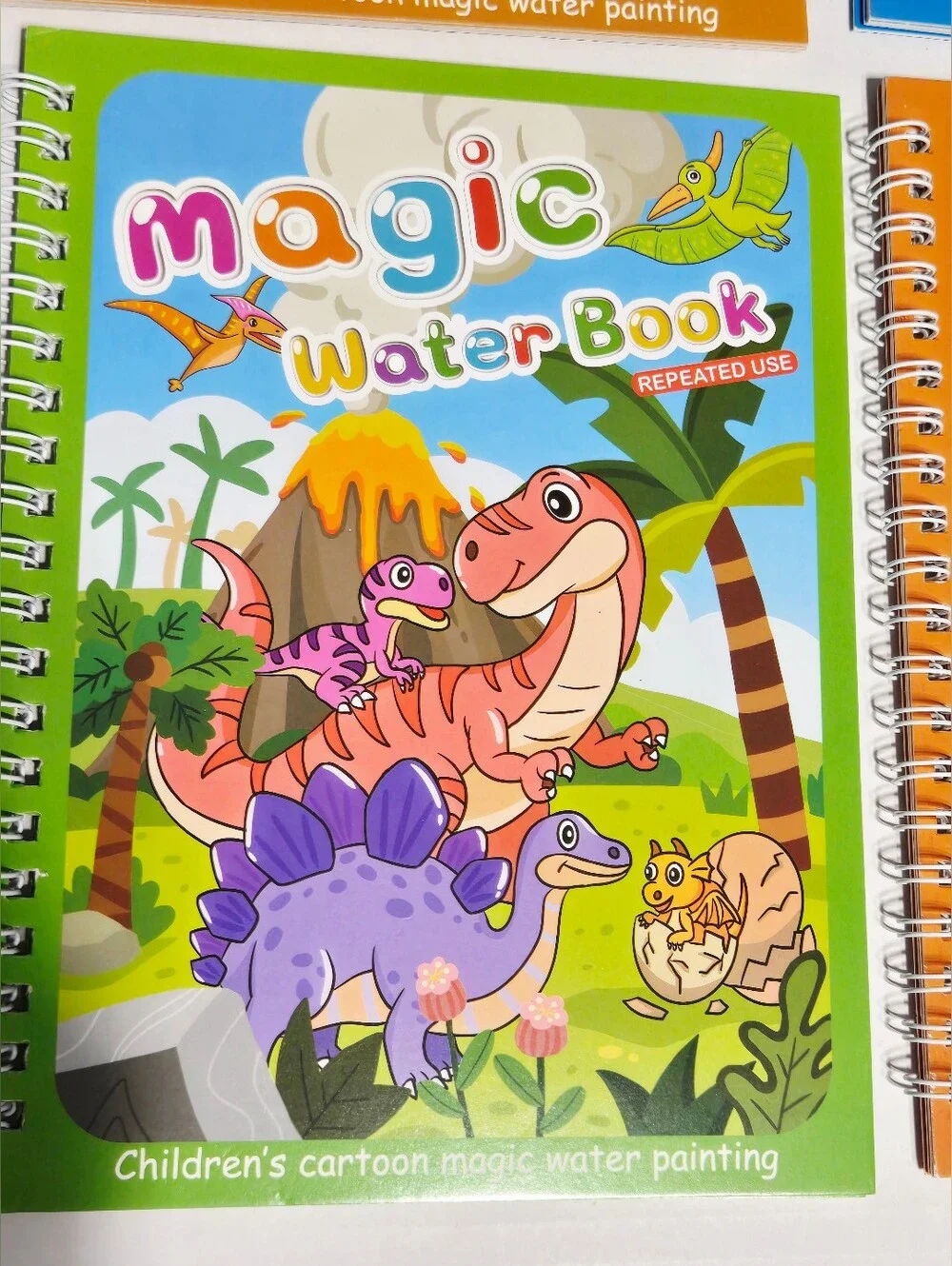 Reusable Magic Water Coloring Books w/ 4 Water Pens Kids Travel Activity Set